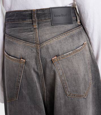 جينز بأرجل عريضة بتأثير مهترئ  2023 | Acne Studios