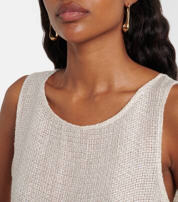 Stella sequined linen-blend tank top | Leset