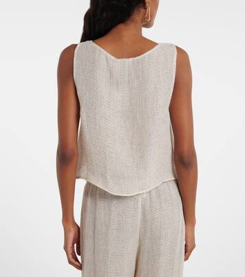 Stella sequined linen-blend tank top | Leset