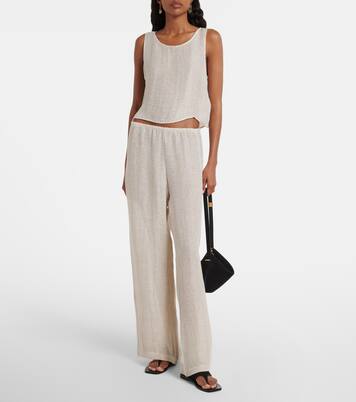 Stella sequined linen-blend tank top | Leset