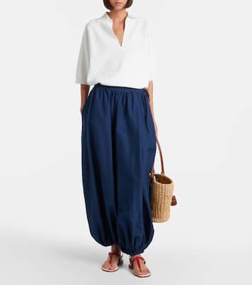 Belted cotton and silk balloon pants | Polo Ralph Lauren