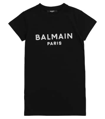 Robe t-shirt en coton à logo | Balmain Kids