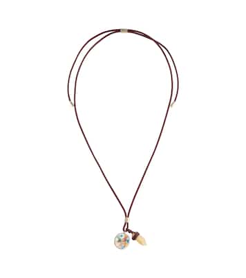 Halskette Jemma aus Leder und Gelbquarz | Chloé