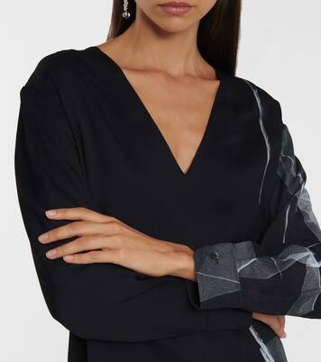 Robe imprimée en crêpe | Dries Van Noten