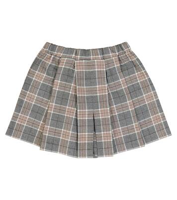 Checked cotton and cashmere skort | Paade Mode