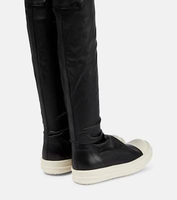 Stocking over-the-knee leather boots | Rick Owens