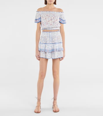 Blouse Camilla imprimée à encolure bardot | Poupette St Barth