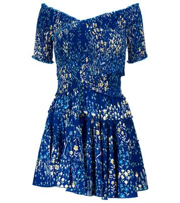 Soledad shirred printed minidress | Poupette St Barth