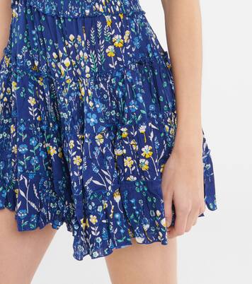 Soledad shirred printed minidress | Poupette St Barth