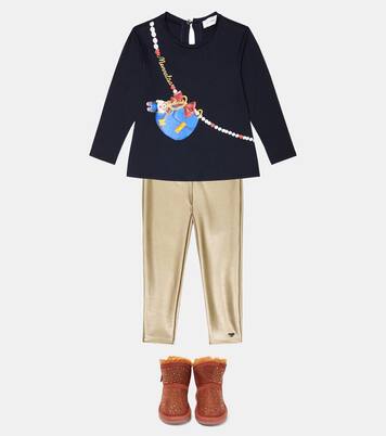 Printed jersey long-sleeved top | Monnalisa