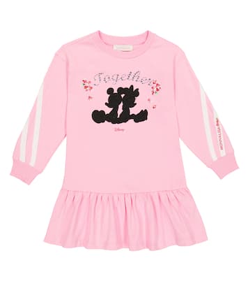 x Disney® – Robe en coton mélangé à ornements | Monnalisa