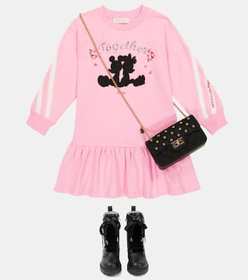 x Disney® – Robe en coton mélangé à ornements | Monnalisa
