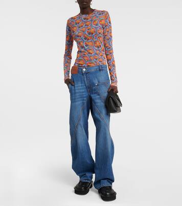 Twisted embroidered wide-leg jeans | JW Anderson
