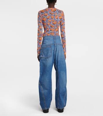 Twisted embroidered wide-leg jeans | JW Anderson