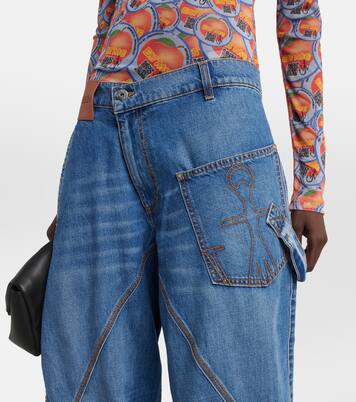 Twisted embroidered wide-leg jeans | JW Anderson