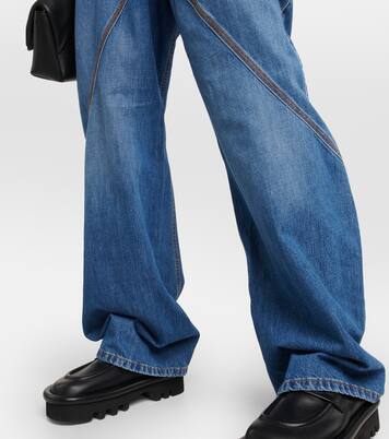 Twisted embroidered wide-leg jeans | JW Anderson