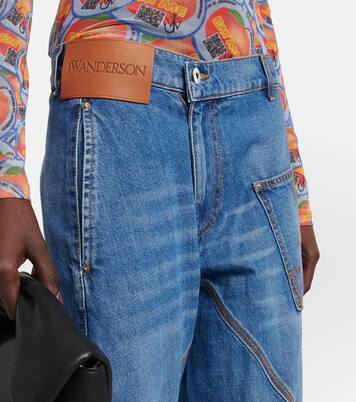 Twisted embroidered wide-leg jeans | JW Anderson