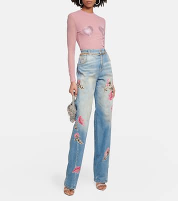 Verzierte Pantoletten aus Leder | Gianvito Rossi