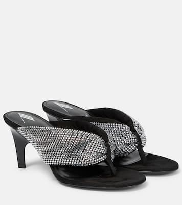 Rem satin crystal-embellished thong sandals | The Attico