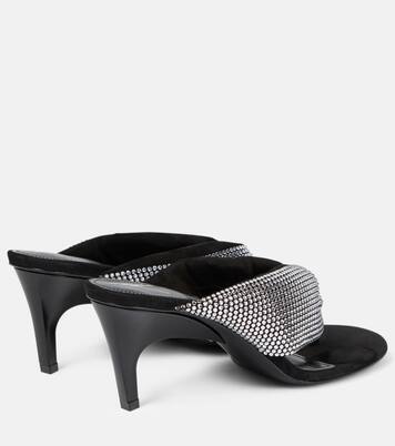 Rem satin crystal-embellished thong sandals | The Attico