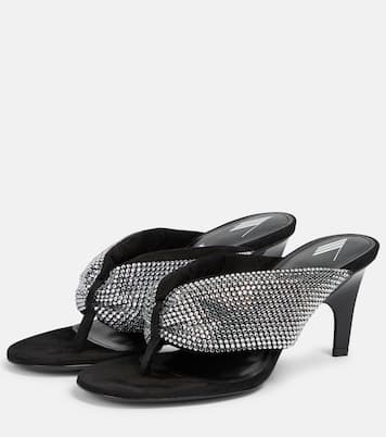 Rem satin crystal-embellished thong sandals | The Attico