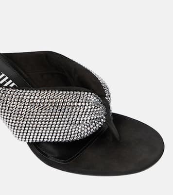 Rem satin crystal-embellished thong sandals | The Attico