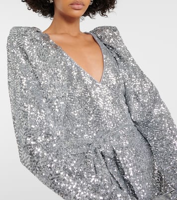 Wickelkleid mit Pailletten | Rotate