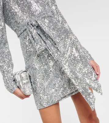 Wickelkleid mit Pailletten | Rotate