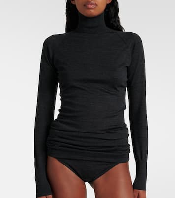 Draped wool turtleneck bodysuit | Alaïa