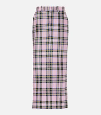 تنورة طويلة من الصوف بطبعة المربعات | Area