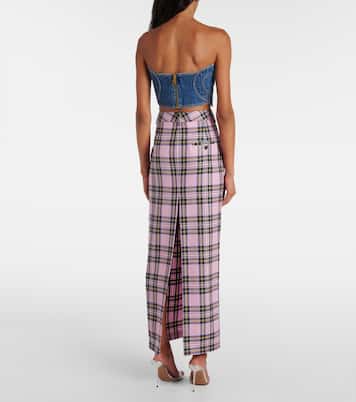 تنورة طويلة من الصوف بطبعة المربعات | Area