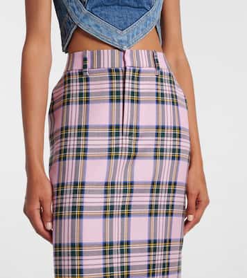 تنورة طويلة من الصوف بطبعة المربعات | Area