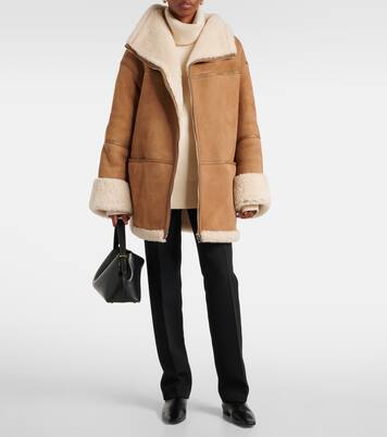 Jacke Signature aus Veloursleder und Shearling | Toteme