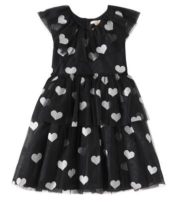 Heart-printed tiered tulle dress | Konges Sløjd