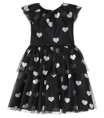 Heart-printed tiered tulle dress | Konges Sløjd
