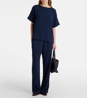 Pantalon droit Aurelia en crêpe | Asceno