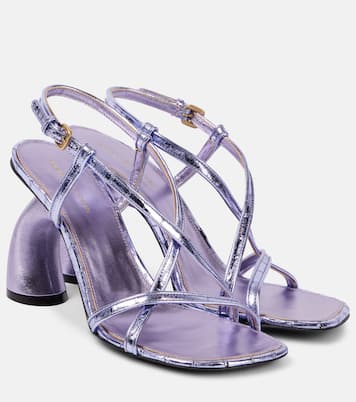 Sandalen aus Metallic-Leder | Dries Van Noten