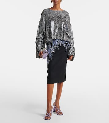 Sandalen aus Metallic-Leder | Dries Van Noten