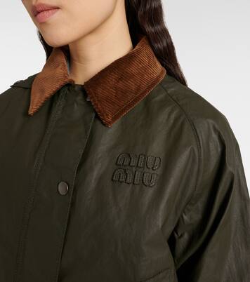 Jacke aus Popeline mit Cord | Miu Miu