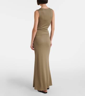Embellished ruched jersey maxi skirt | Christopher Esber