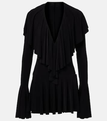 Ruffled jersey bodysuit dress | Norma Kamali