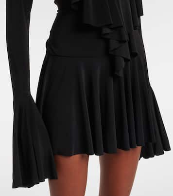Ruffled jersey bodysuit dress | Norma Kamali