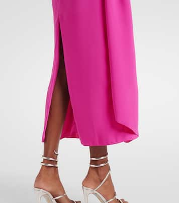 披肩式真丝绉纱酒会裙 | Marmar Halim