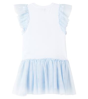 Cotton-blend jersey and tulle dress | Monnalisa