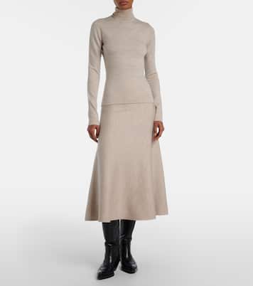 Freddie wool, cashmere, and silk midi skirt | Gabriela Hearst