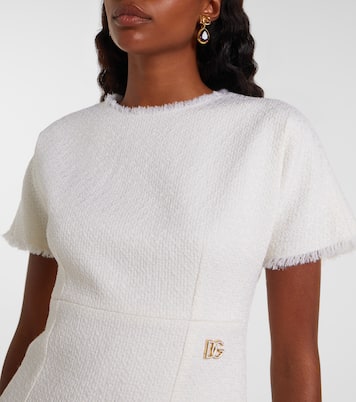 Vestido corto de tweed en mezcla de lana con DG | Dolce&Gabbana