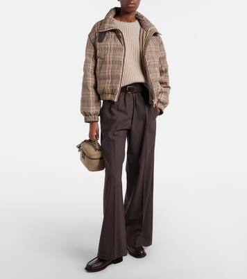 울 블렌드 하이라이즈 와이드 팬츠 | Brunello Cucinelli