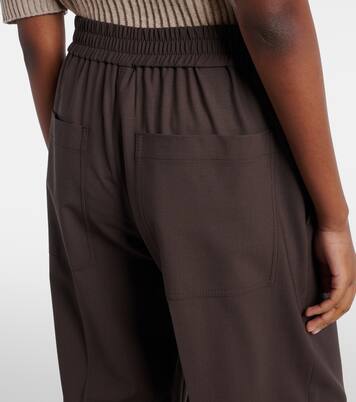 울 블렌드 하이라이즈 와이드 팬츠 | Brunello Cucinelli