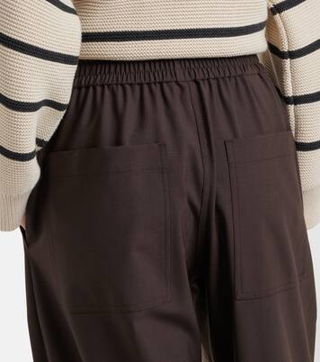 울 블렌드 하이라이즈 와이드 팬츠 | Brunello Cucinelli