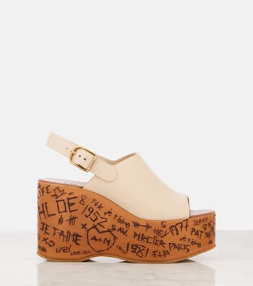 Maxime debossed leather wedges | Chloé